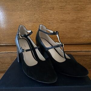 Cole Haan Black T-Strap Heels